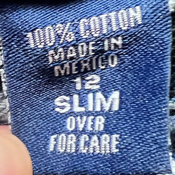 Girls Patriotic Blue Jeans with American Flag Detail size 12 EUC - Picture 4 of 6